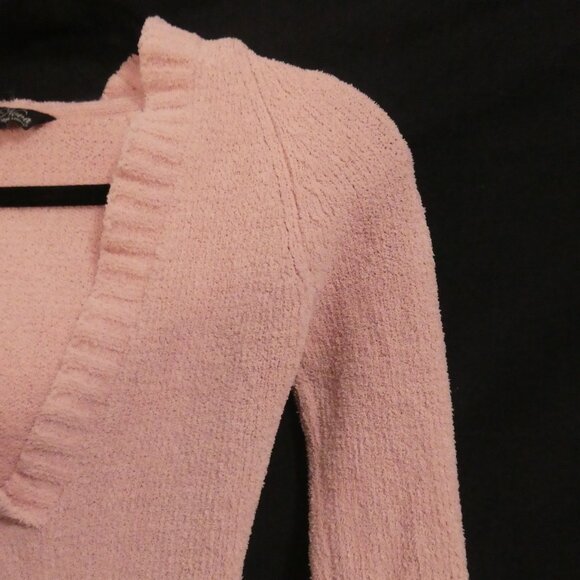 CASA NOVA - Limited Edition | medium | Pink Hooded Chenille V-Neck Sweater - Picture 6 of 15